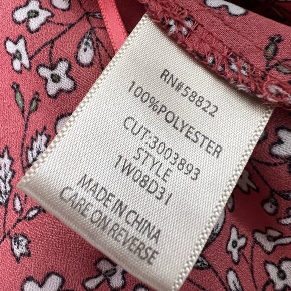 Max Studio Women's Plus Size 1X Crepe Peasant Boho Blouse Red Floral Print - Picture 12 of 12